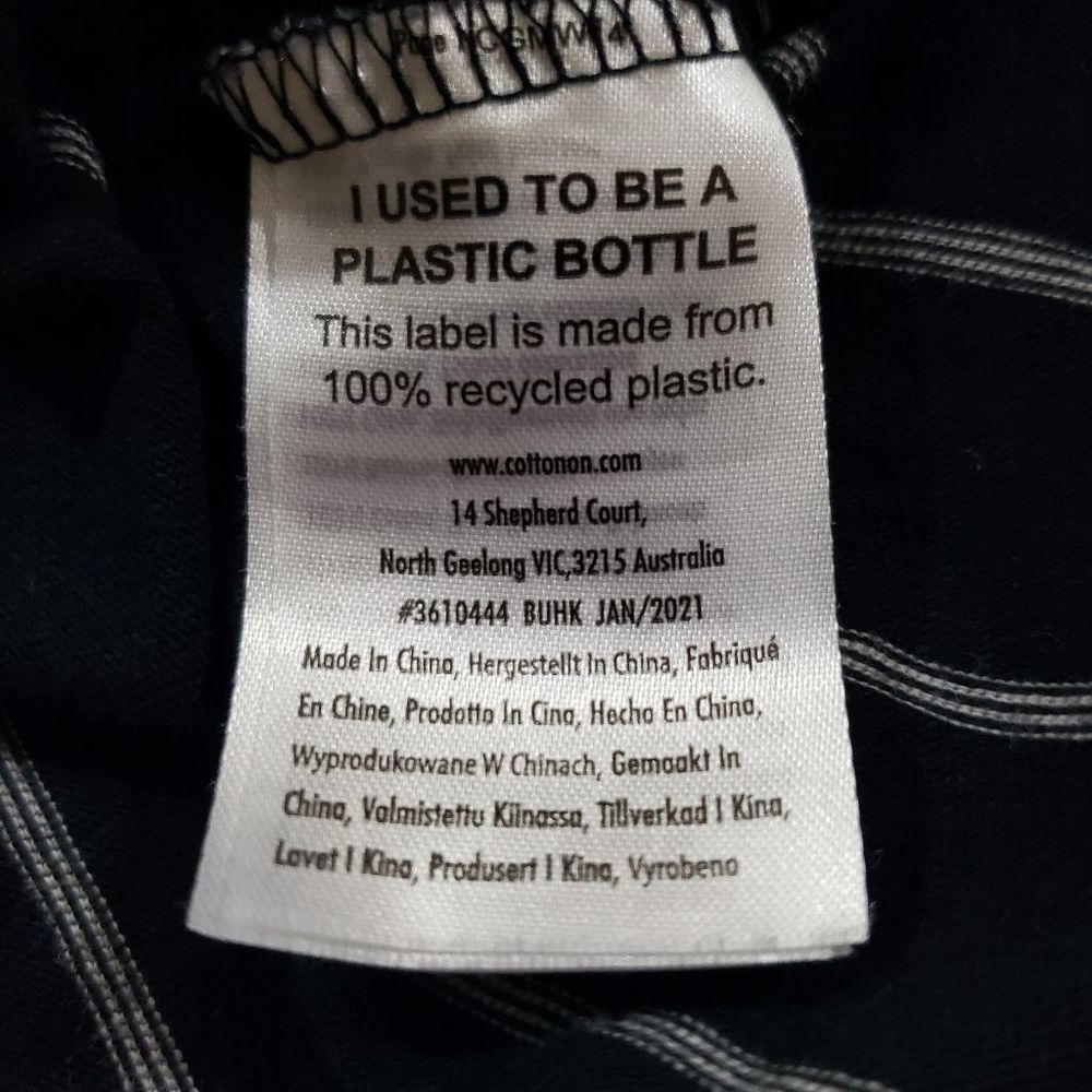 Cotton On Garments size large black and white striped long sleeve - Picture 5 of 7